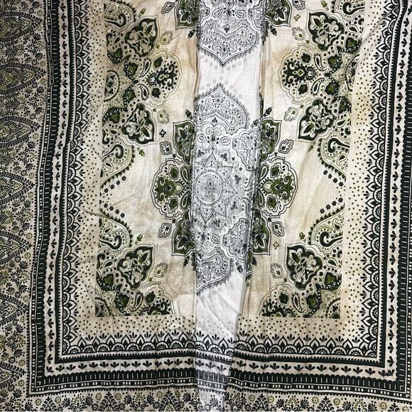 Time & Tru Green Yellow Ivory Paisley Print Oversized Kimono Women's Sz  L/XL - Picture 4 of 11